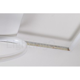 Plafonnier carré en bois blanc à intensité variable, lampe de plafond ultra-mince pouvant également servir d'applique murale
