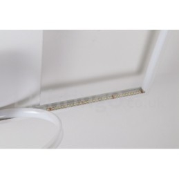 Plafonnier carré en bois blanc à intensité variable, lampe de plafond ultra-mince pouvant également servir d'applique murale