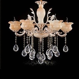 Lampe à suspension en cristal de jade Lustre de style bougie
