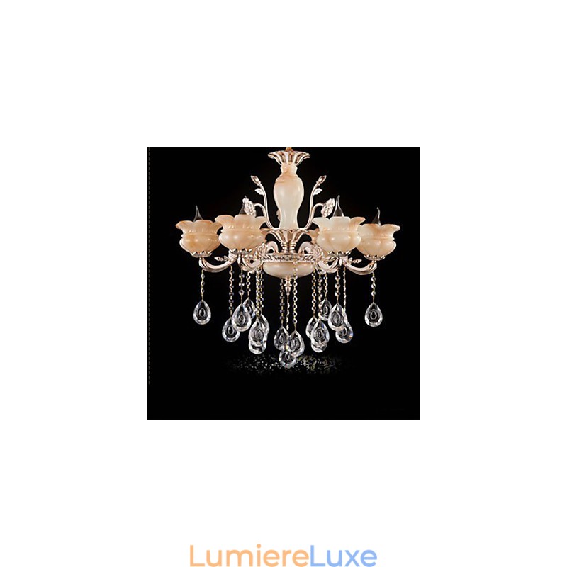 Lampe à suspension en cristal de jade Lustre de style bougie