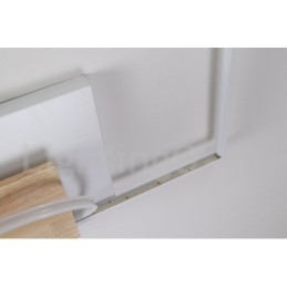 Plafonnier carré en bois blanc à intensité variable, lampe de plafond ultra-mince pouvant également servir d'applique murale