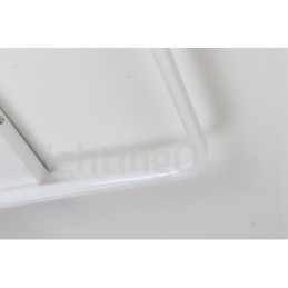 Plafonnier carré en bois blanc à intensité variable, lampe de plafond ultra-mince pouvant également servir d'applique murale