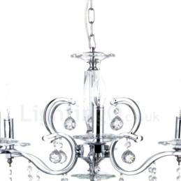 Lustre bougie en cristal élégant chromé