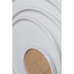 Plafonnier ultra-fin en bois à anneaux blancs à intensité variable, utilisable également comme applique murale