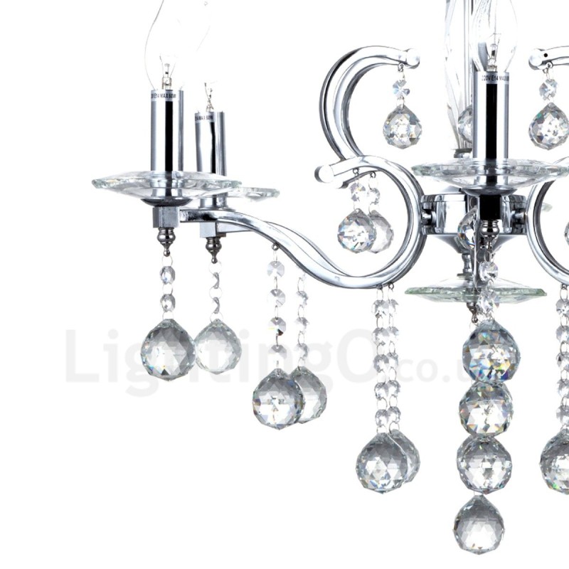Lustre bougie en cristal élégant chromé
