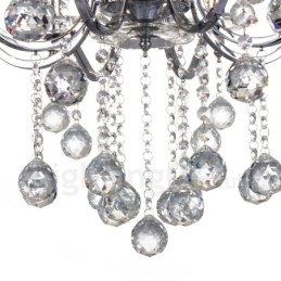 Lustre bougie en cristal élégant chromé