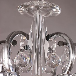 Lustre bougie en cristal élégant chromé