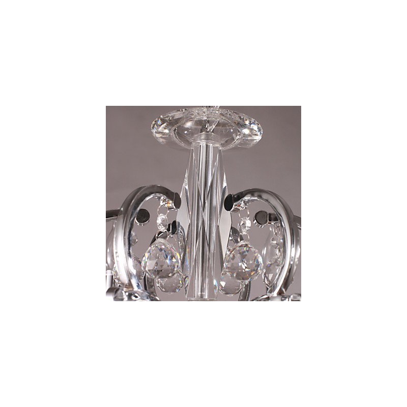 Lustre bougie en cristal élégant chromé