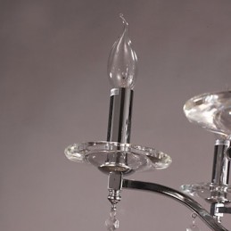 Lustre bougie en cristal élégant chromé