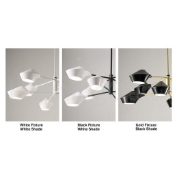 Lustre contemporain moderne en forme de tuyau avec abat-jour en acrylique blanc et noir