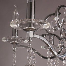 Lustre bougie en cristal élégant chromé