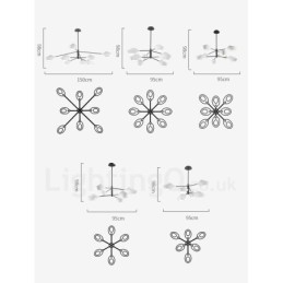 Lustre contemporain moderne en forme de tuyau avec abat-jour en acrylique blanc et noir