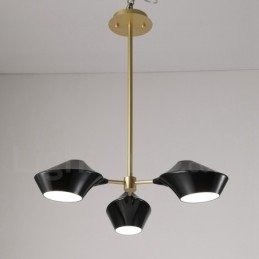 Lustre contemporain moderne en forme de tuyau avec abat-jour en acrylique blanc et noir