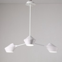 Lustre contemporain moderne en forme de tuyau avec abat-jour en acrylique blanc et noir