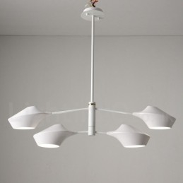 Lustre contemporain moderne en forme de tuyau avec abat-jour en acrylique blanc et noir