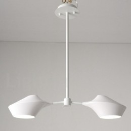 Lustre contemporain moderne en forme de tuyau avec abat-jour en acrylique blanc et noir