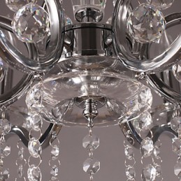 Lustre bougie en cristal élégant chromé
