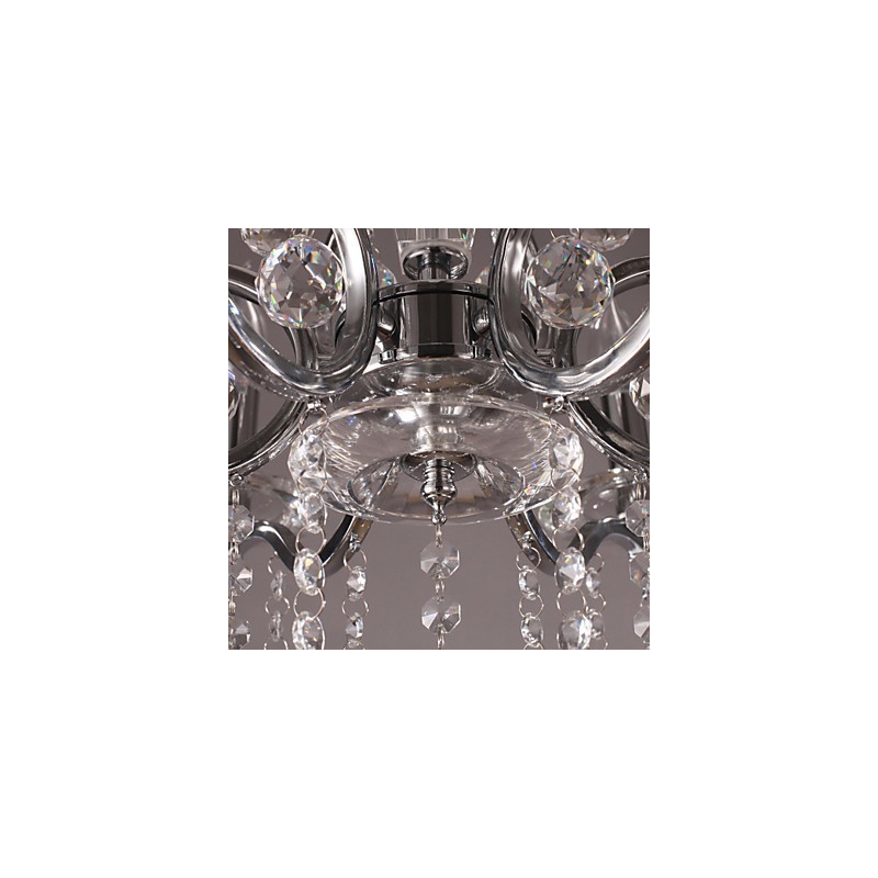 Lustre bougie en cristal élégant chromé