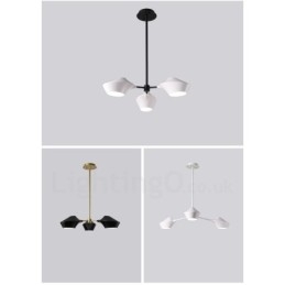Lustre contemporain moderne en forme de tuyau avec abat-jour en acrylique blanc et noir