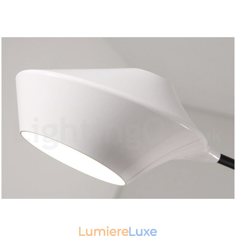 Lustre contemporain moderne en forme de tuyau avec abat-jour en acrylique blanc et noir