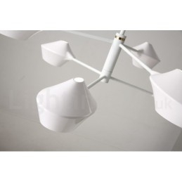 Lustre contemporain moderne en forme de tuyau avec abat-jour en acrylique blanc et noir