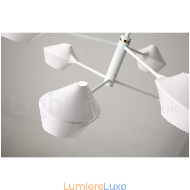 Lustre contemporain moderne en forme de tuyau avec abat-jour en acrylique blanc et noir