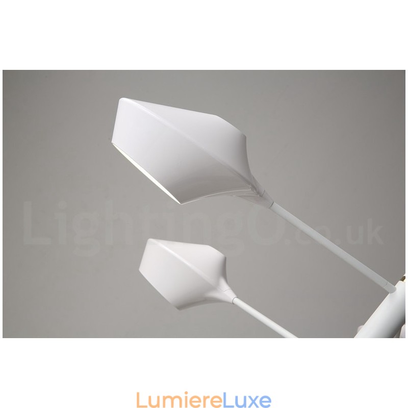 Lustre contemporain moderne en forme de tuyau avec abat-jour en acrylique blanc et noir