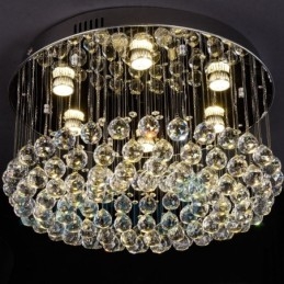 Plafonnier rond moderne en cristal K9 à encastrer