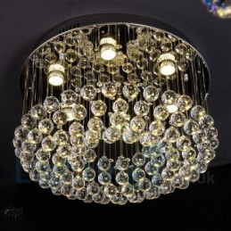 Plafonnier rond moderne en cristal K9 à encastrer