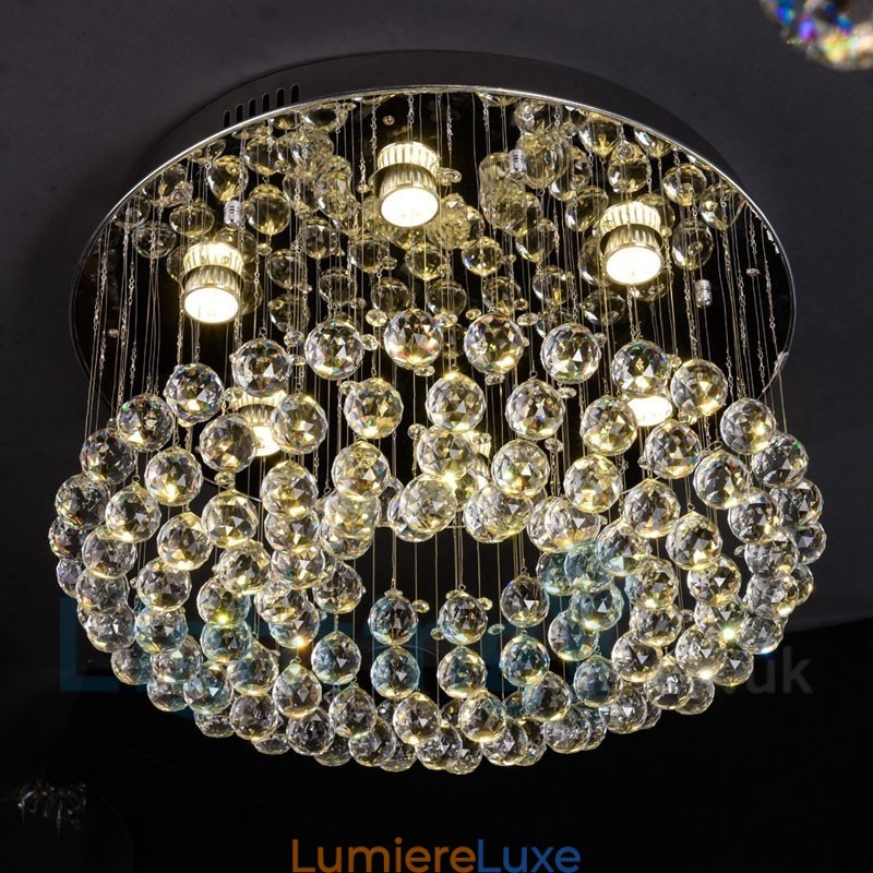 Plafonnier rond moderne en cristal K9 à encastrer