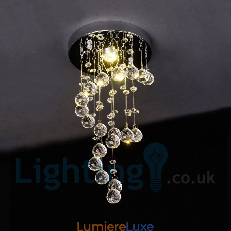 Plafonnier rond moderne en cristal K9 à 1 lumière