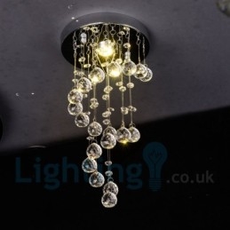Plafonnier rond moderne en cristal K9 à 1 lumière