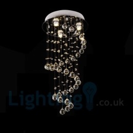 Plafonnier rond moderne à 3 lampes en cristal K9