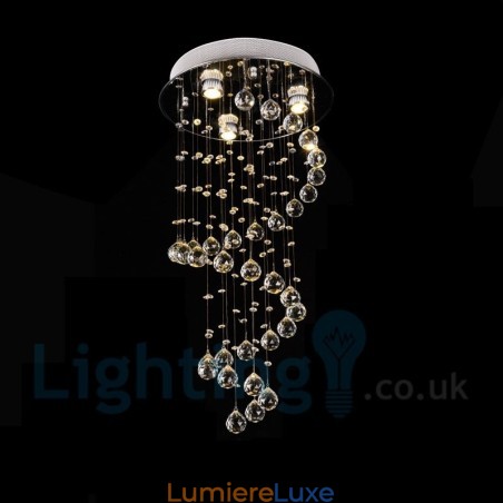 Plafonnier rond moderne à 3 lampes en cristal K9 Plafonnier rond moderne à 3 lampes en cristal K9