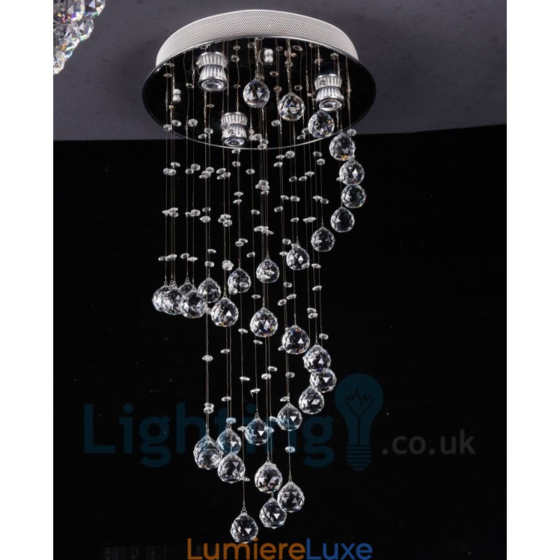 Plafonnier rond moderne à 3 lampes en cristal K9