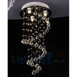 Plafonnier rond moderne à 3 lampes en cristal K9