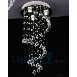Plafonnier rond moderne à 3 lampes en cristal K9
