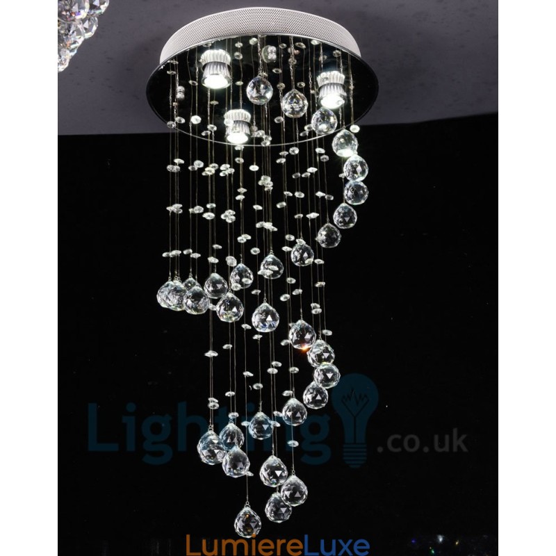 Plafonnier rond moderne à 3 lampes en cristal K9