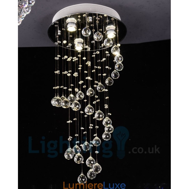 Plafonnier rond moderne à 3 lampes en cristal K9