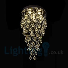 Plafonnier rond moderne à 6 lampes en cristal K9