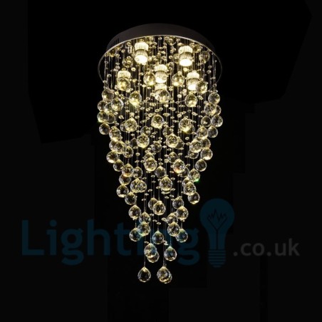 Plafonnier rond moderne à 6 lampes en cristal K9 Plafonnier rond moderne à 6 lampes en cristal K9