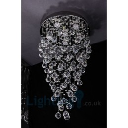 Plafonnier rond moderne à 6 lampes en cristal K9
