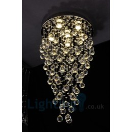 Plafonnier rond moderne à 6 lampes en cristal K9