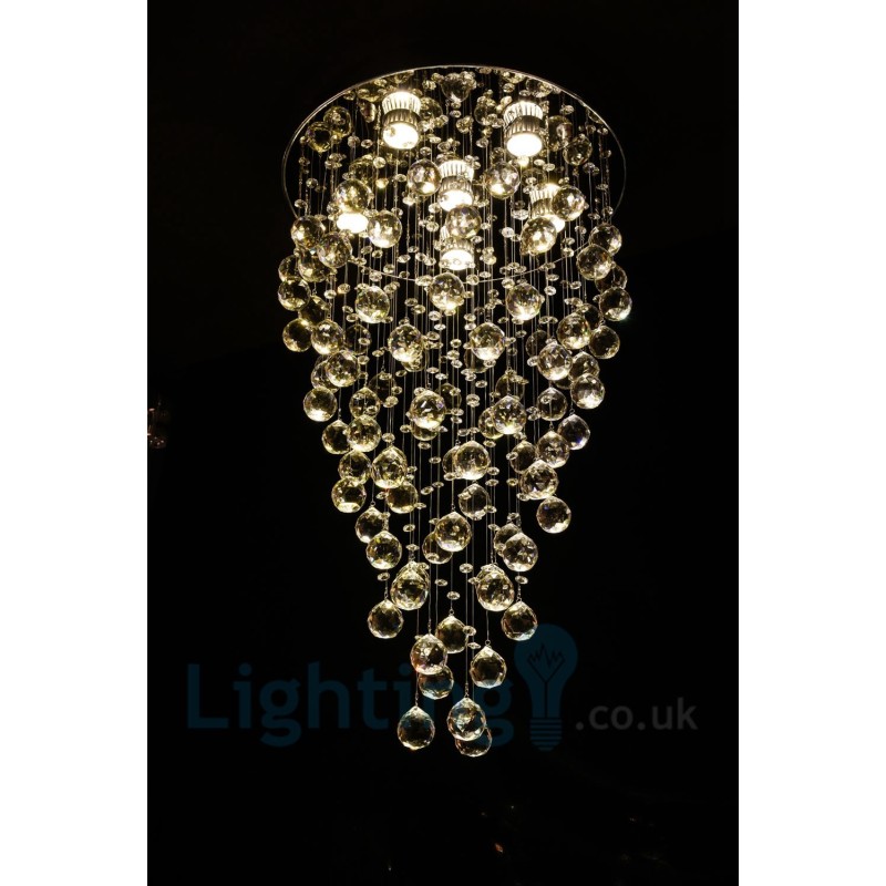 Plafonnier rond moderne à 6 lampes en cristal K9