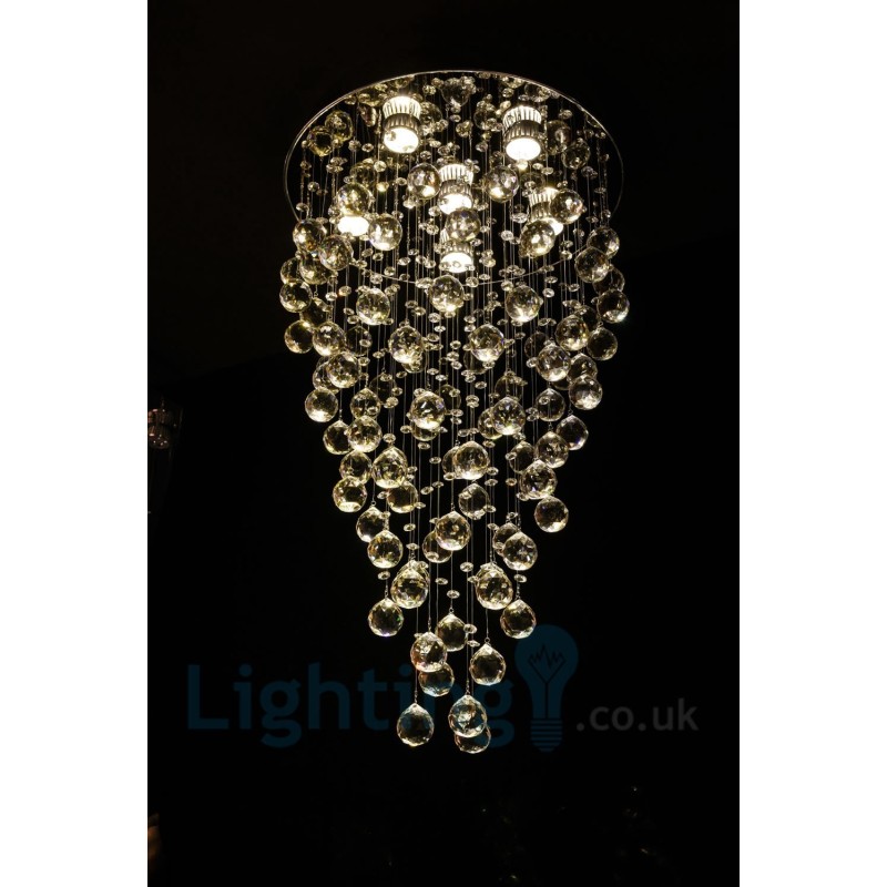 Plafonnier rond moderne à 6 lampes en cristal K9
