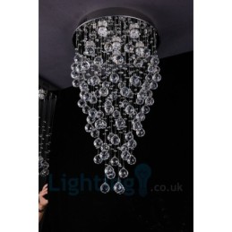 Plafonnier rond moderne à 6 lampes en cristal K9