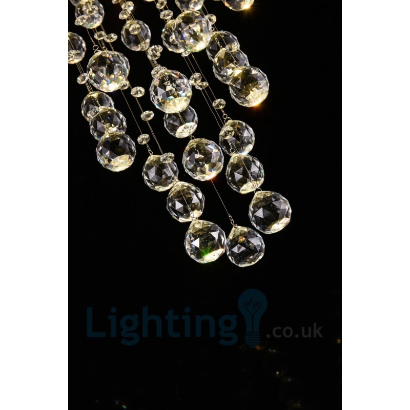 Plafonnier rond moderne à 6 lampes en cristal K9