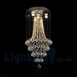 Plafonnier rond moderne à 4 lampes en cristal K9
