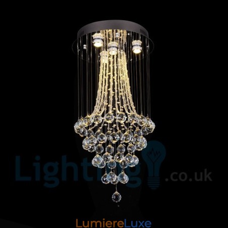 Plafonnier rond moderne à 4 lampes en cristal K9 Plafonnier rond moderne à 4 lampes en cristal K9