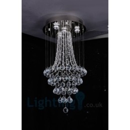 Plafonnier rond moderne à 4 lampes en cristal K9